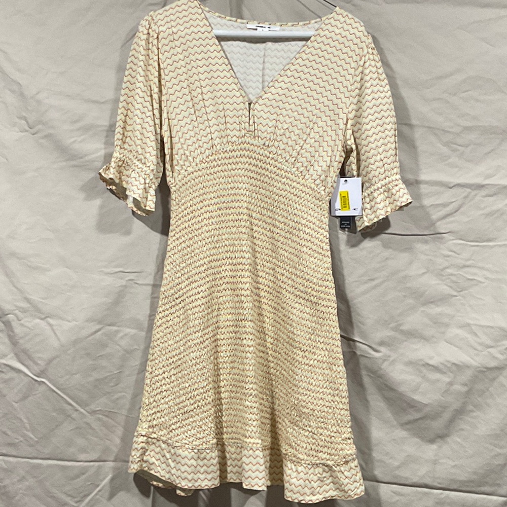 O'Neill Beige Zigzag Midi Dress